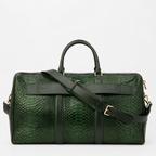 The Velar Green Hand-Painted Snake Leather Weekender Bag