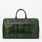 The Velar Green Hand-Painted Snake Leather Weekender Bag