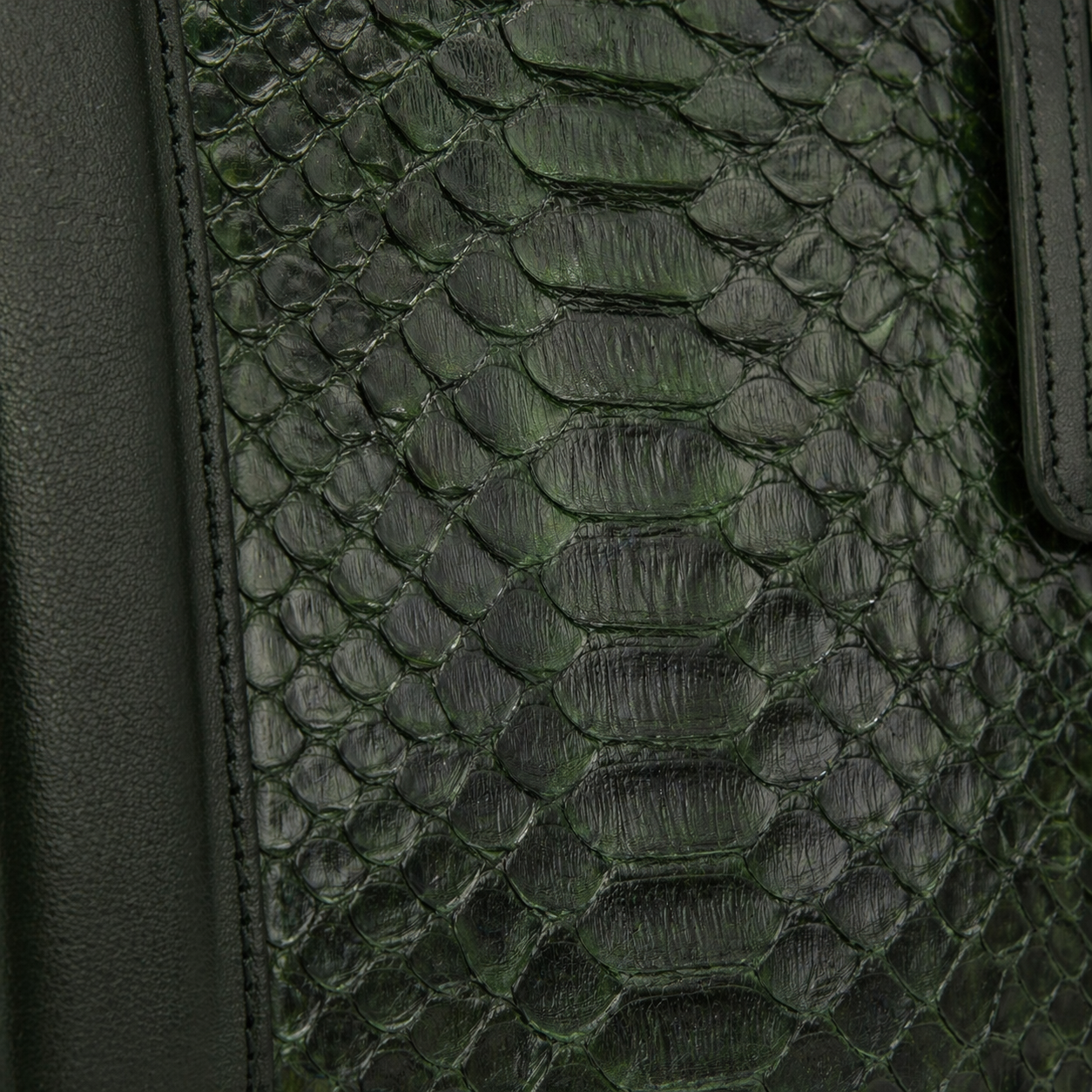 The Velar Green Hand-Painted Snake Leather Weekender Bag