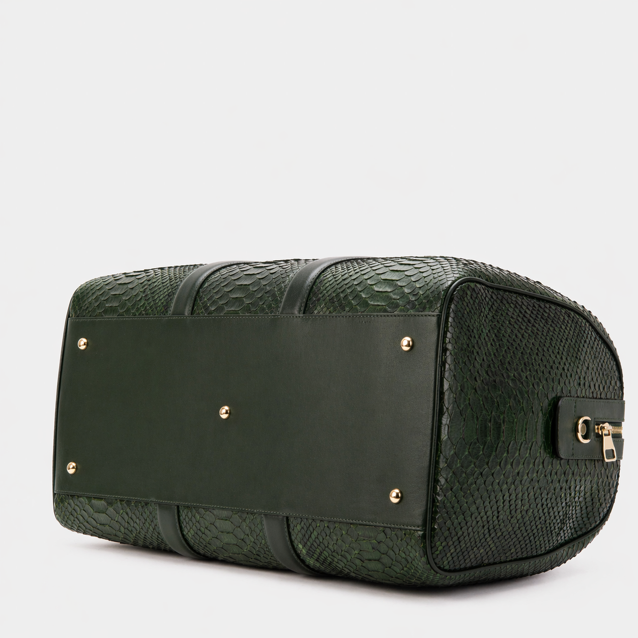 The Velar Green Hand-Painted Snake Leather Weekender Bag