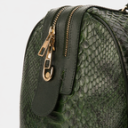 The Velar Green Hand-Painted Snake Leather Weekender Bag