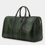 The Velar Green Hand-Painted Snake Leather Weekender Bag