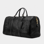 The Velar Black Hand-Painted Python Leather Weekender Bag