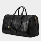 The Velar Black Hand-Painted Python Leather Weekender Bag