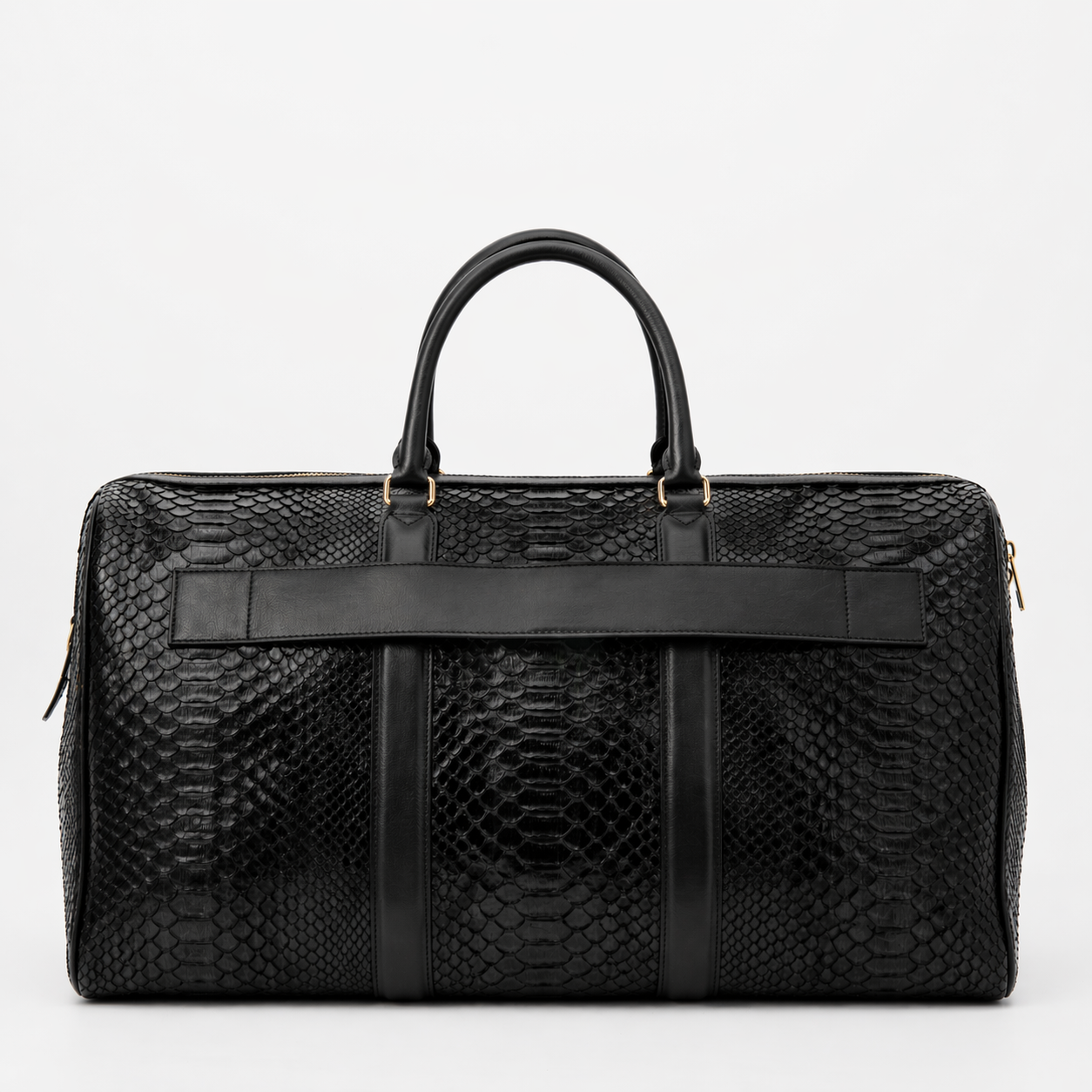 The Velar Black Hand-Painted Python Leather Weekender Bag