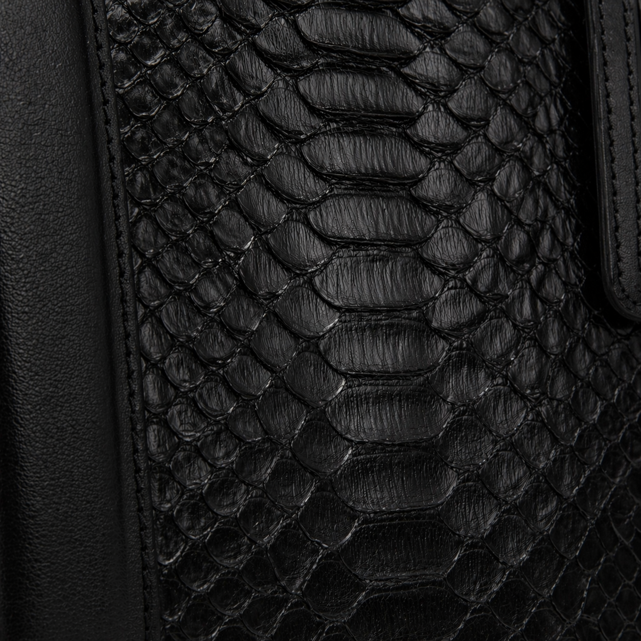 The Velar Black Hand-Painted Python Leather Weekender Bag