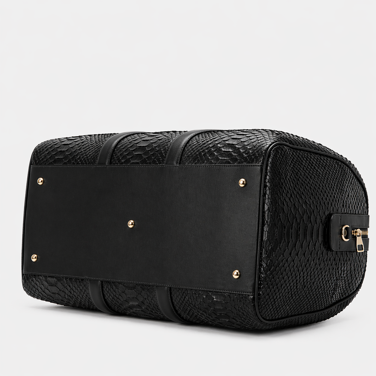 The Velar Black Hand-Painted Python Leather Weekender Bag