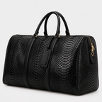 The Velar Black Hand-Painted Python Leather Weekender Bag