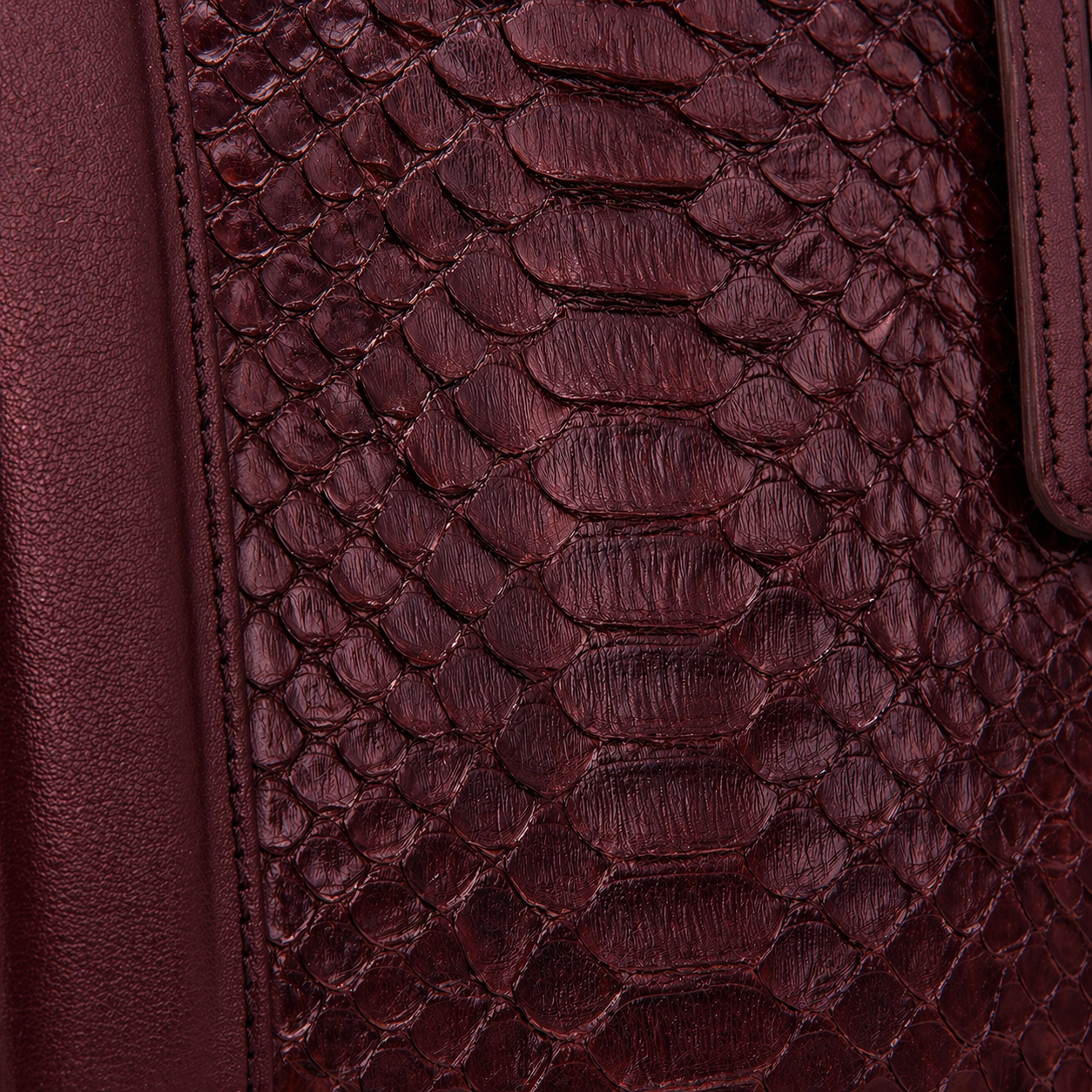 The Velar Burgundy Hand-Painted Snake Leather Weekender Bag