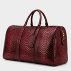 The Velar Burgundy Hand-Painted Snake Leather Weekender Bag