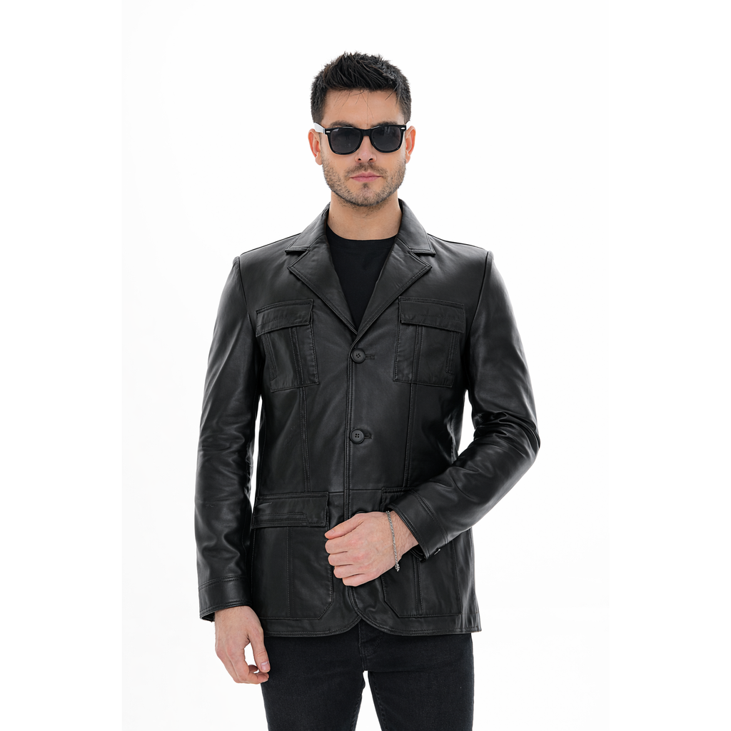 The Ravenna Black Leather Men Jacket