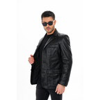 The Ravenna Black Leather Men Jacket