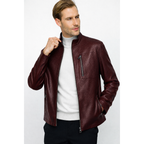 The Blanchard Burgundy Leather Men Jacket