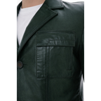 The Ravenna Green  Leather Men Jacket