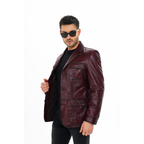 The Ravenna Burgundy Leather Men Jacket