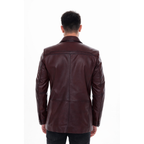 The Ravenna Burgundy Leather Men Jacket