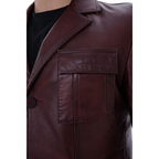 The Ravenna Burgundy Leather Men Jacket