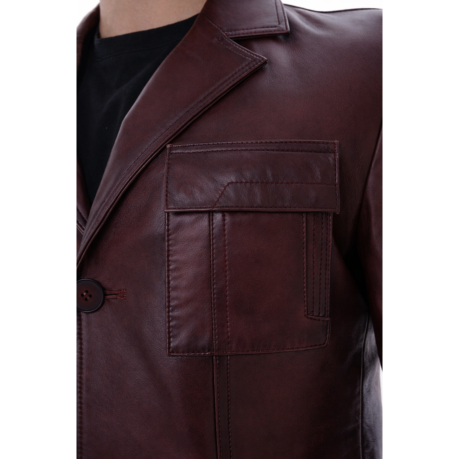 The Ravenna Burgundy Leather Men Jacket