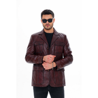 The Ravenna Burgundy Leather Men Jacket