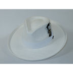 Men's Bruno Capelo Genuine Straw Hat Wide Brim Curl COLONIAL CO581 White