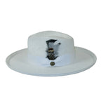 Men's Bruno Capelo Genuine Straw Hat Wide Brim Curl COLONIAL CO581 White