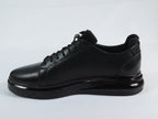 Men's Fashion Comfort Sneaker Shoes By Davientte Soft Leather Slip on Lace Feature D1 Black