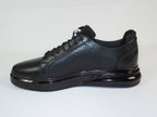 Men's Fashion Comfort Sneaker Shoes By Davientte Soft Leather Slip on Lace Feature D1 Black