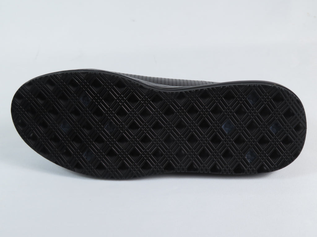 Men's Fashion Comfort Sneaker Shoes By Davientte Soft Leather Slip on Lace Feature D1 Black