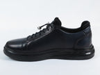 Men's Fashion Comfort Sneaker Shoes By Davientte Soft Leather Slip on Lace Feature D2 Navy