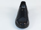 Men's Fashion Comfort Sneaker Shoes By Davientte Soft Leather Slip on Lace Feature D2 Navy
