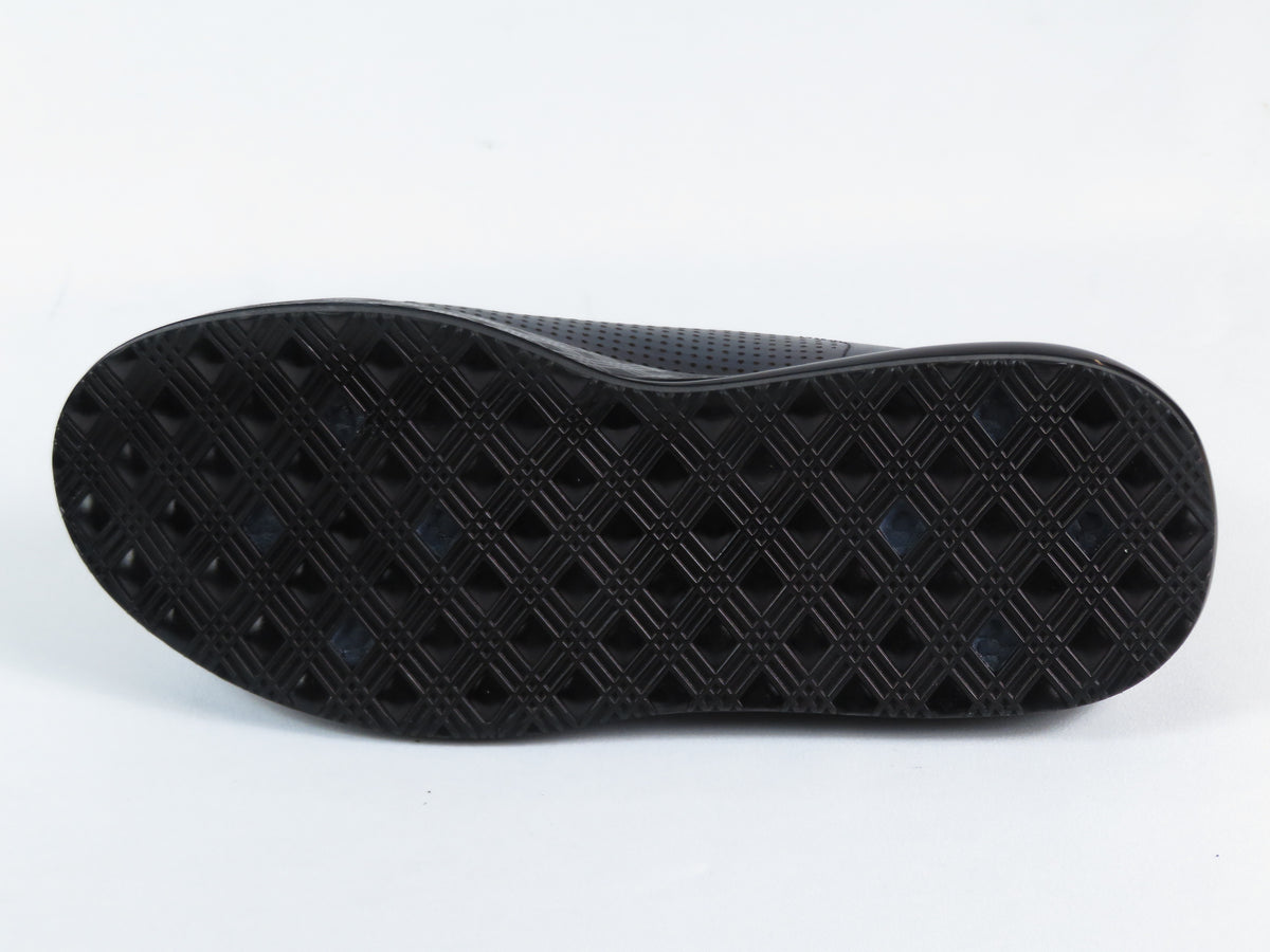 Men's Fashion Comfort Sneaker Shoes By Davientte Soft Leather Slip on Lace Feature D2 Navy