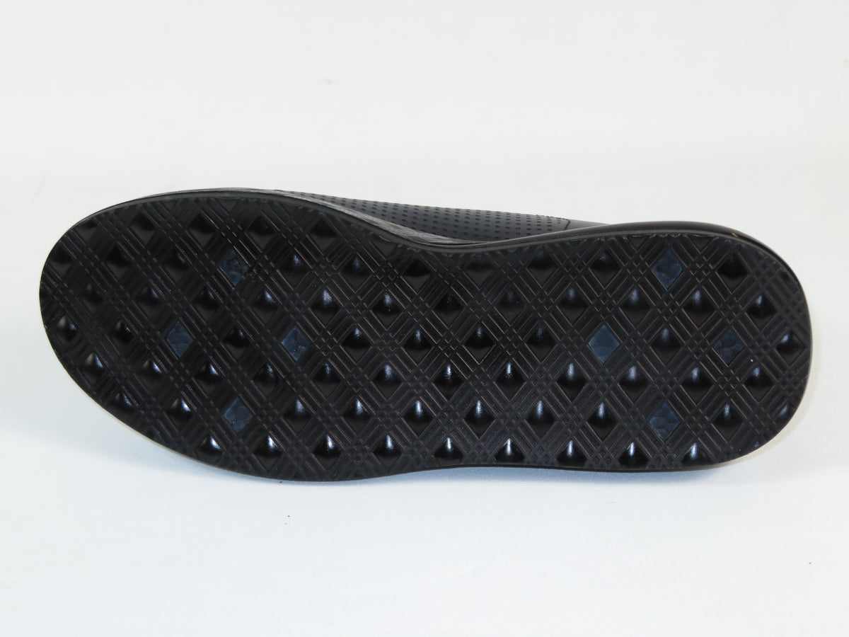 Men's Fashion Comfort Sneaker Shoes By Davientte Soft Leather Slip on Lace Feature D2 Navy