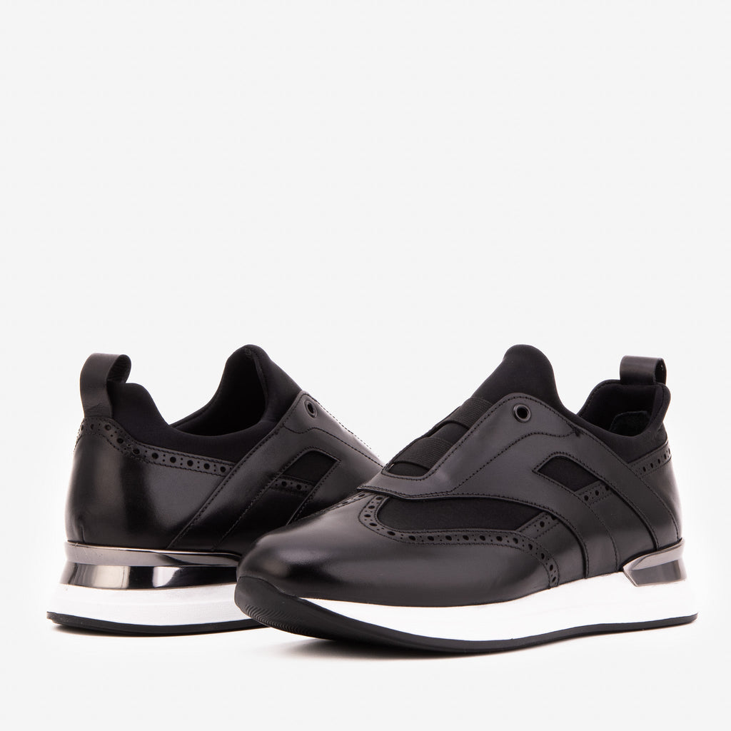 The Arcadia Black Leather Men Sneaker