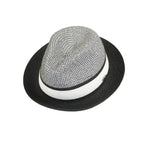 Men's Bently Semi Crushable Fedora Briad Straw Hat Dante DA221 Black White
