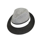 Men's Bently Semi Crushable Fedora Briad Straw Hat Dante DA221 Black White