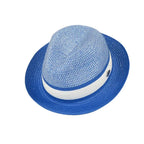 Men's Bently Semi Crushable Fedora Briad Straw Hat Dante DA222 Royal White