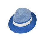 Men's Bently Semi Crushable Fedora Briad Straw Hat Dante DA222 Royal White