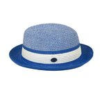 Men's Bently Semi Crushable Fedora Briad Straw Hat Dante DA222 Royal White