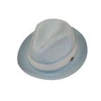 Men's Bently Semi Crushable Fedora Briad Straw Hat Dante DA223 Blue White