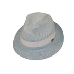 Men's Bently Semi Crushable Fedora Briad Straw Hat Dante DA223 Blue White