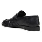 Belvedere Italian Deerskin Shoes Dario Penny Loafer Black