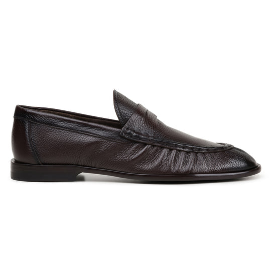 Belvedere Italian Deerskin Shoes Dario Penny Loafer Brown