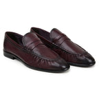 Belvedere Italian Deerskin Shoes Dario Penny Loafer Burgundy
