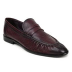 Belvedere Italian Deerskin Shoes Dario Penny Loafer Burgundy
