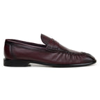 Belvedere Italian Deerskin Shoes Dario Penny Loafer Burgundy