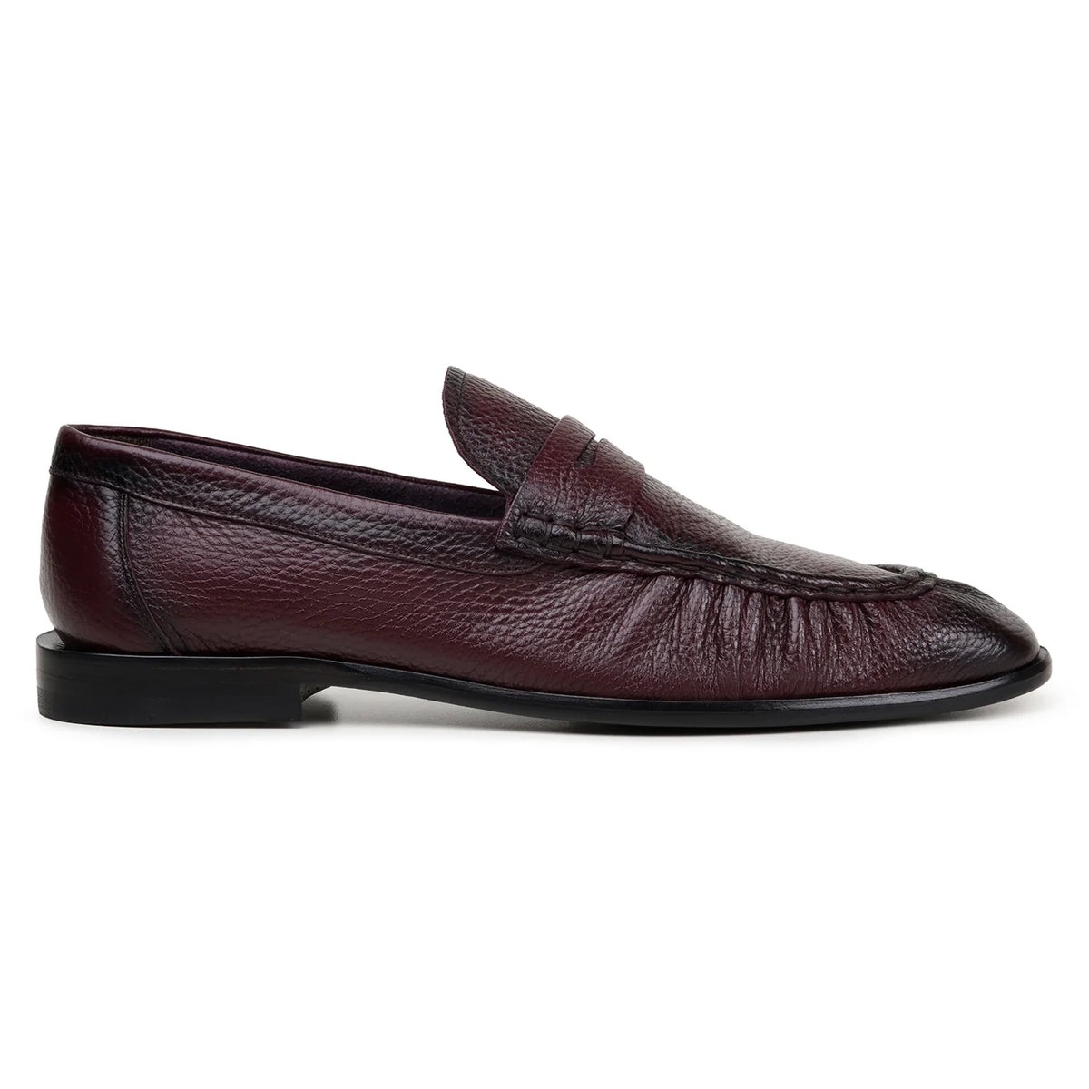 Belvedere Italian Deerskin Shoes Dario Penny Loafer Burgundy
