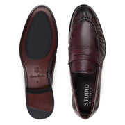 Belvedere Italian Deerskin Shoes Dario Penny Loafer Burgundy