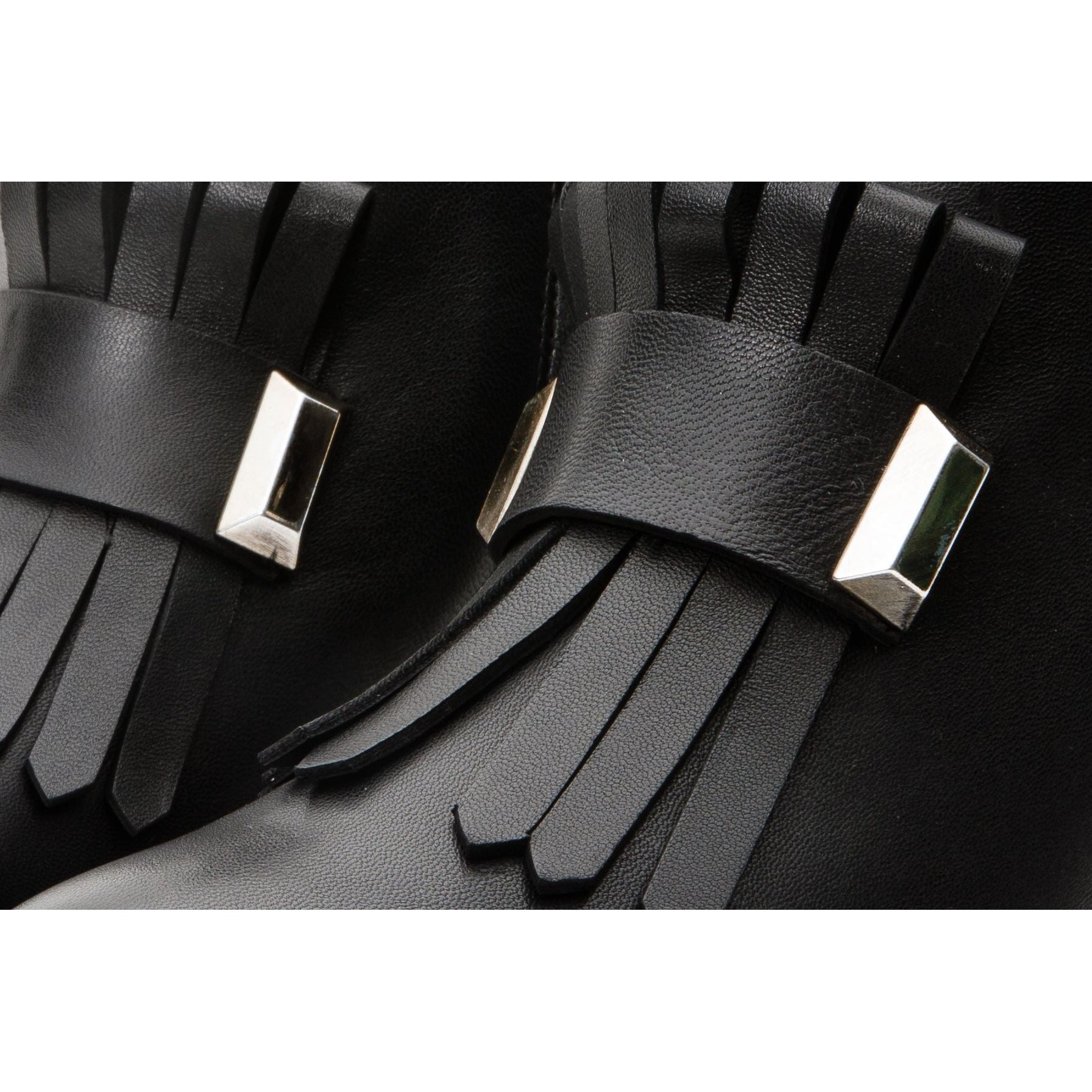 The Luksor Black Leather Block Heel Women Boot