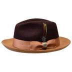 Men BENTLY Hat Australian Wool Fedora Damien Collection DM756 Brown/Camel