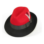 Men BENTLY Hat Australian Wool Fedora Damien Collection DM754 Red/Black